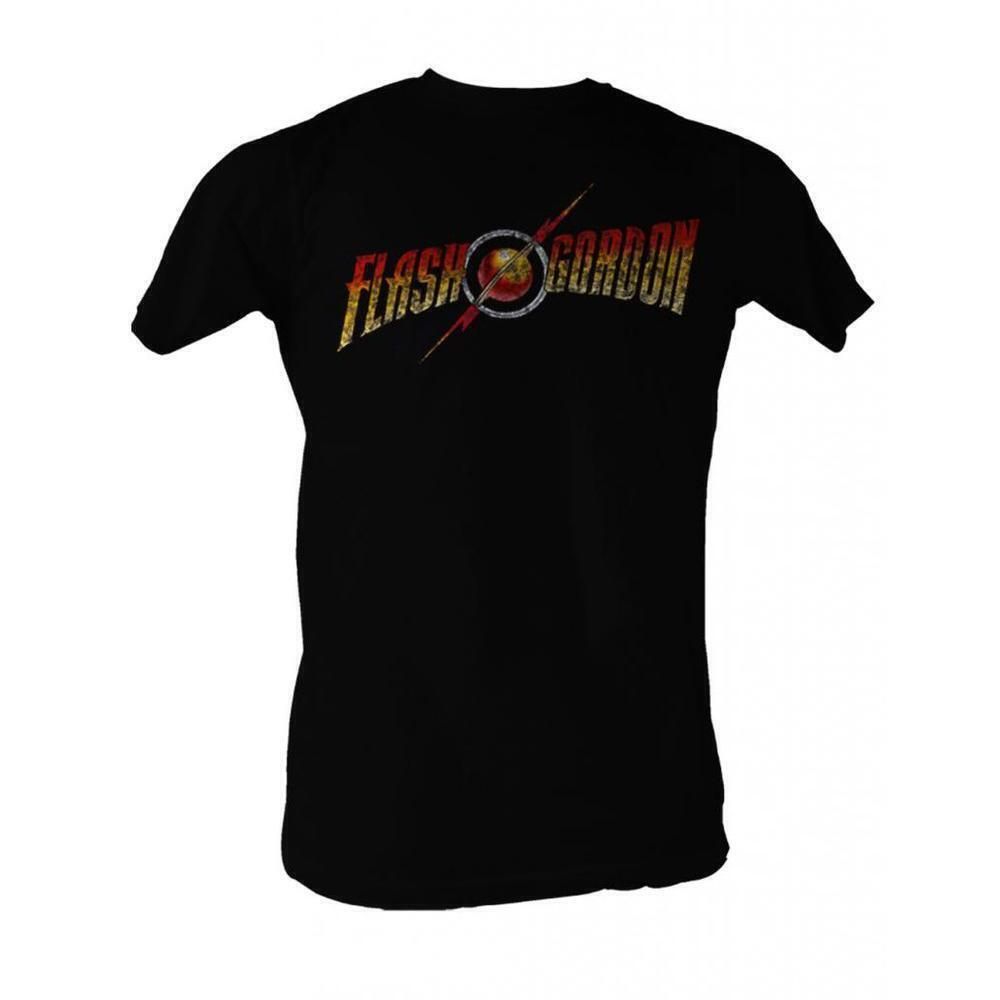 Flash Gordon Flash Gordon Logo Black Adult T Shirt